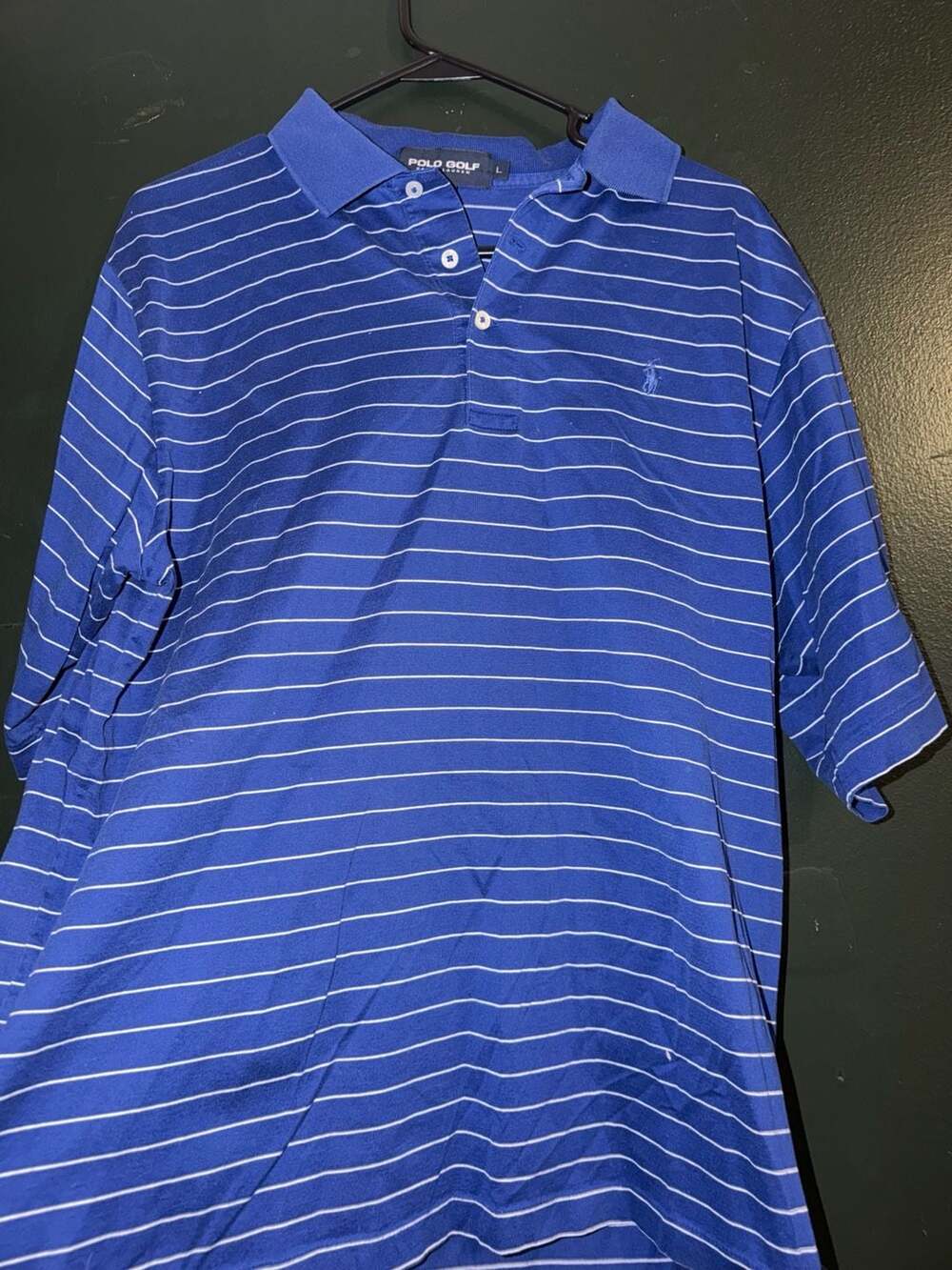 Polo Golf Ralph Lauren Shirt Men's XXL 2XL Blue Striped Short Sleeve